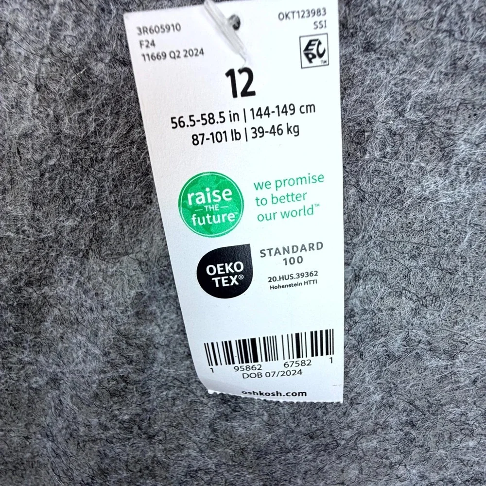OshKosh‎ B'gosh Barn Jacket Boys 12A Camel Corduroy Collar Chore Coat Snap Front